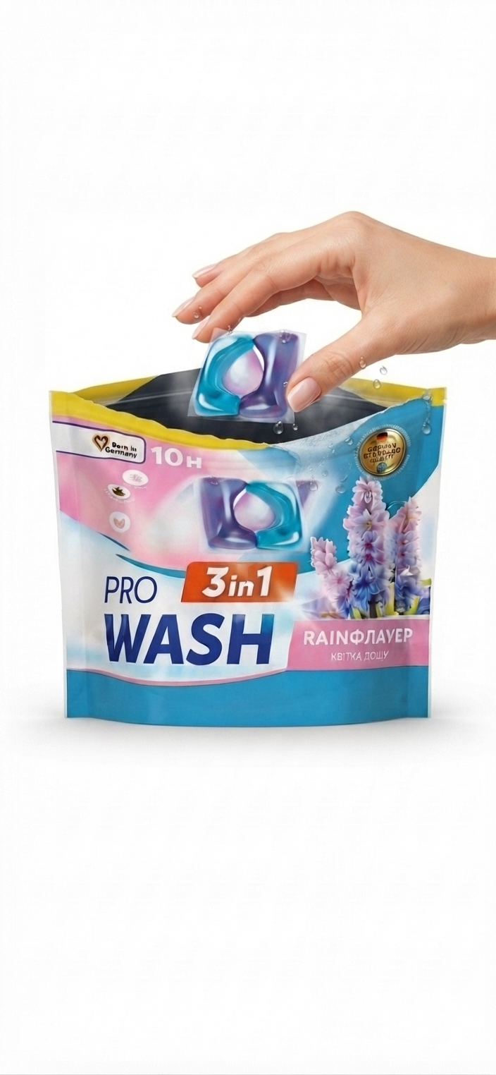 Капсули для прання PRO WASH квітка дощу 10 штук 3