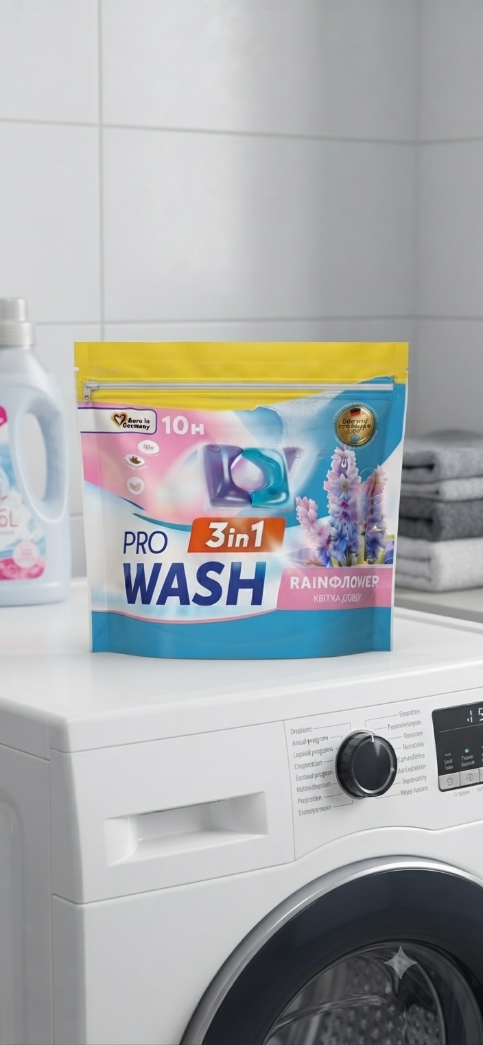 Капсули для прання PRO WASH квітка дощу 10 штук 4